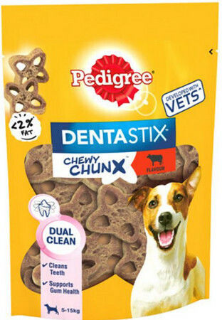 Pedigree Dentastix Chewy Chunx Mini Calf Dental Dog Treats for Small Breeds 68gr