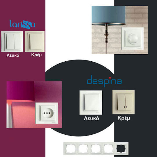 Mono Electric Despina Recessed LED Complete Dimmer Switch Rotary 300W Beige