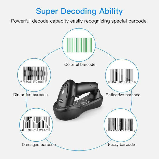 Eyoyo Eyoyo Scanner Χειρός Ασύρματο με Δυνατότητα Ανάγνωσης 1D Barcodes
