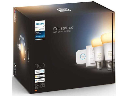 Philips Smart Bulbs LED 8W for Socket E27 and Shape A60 Adjustable White 1100lm 2pcs