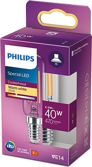 Philips LED крушка 4.5W 90mm за фасунга E14 Топло бяло 470лм