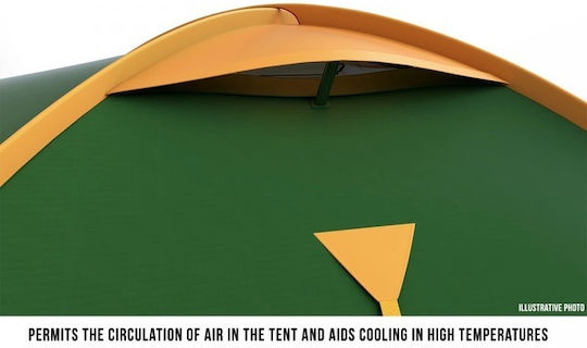 Husky Bizon 3 Classic Camping Tent Igloo Green with Double Cloth for 3 People 410x230x135cm