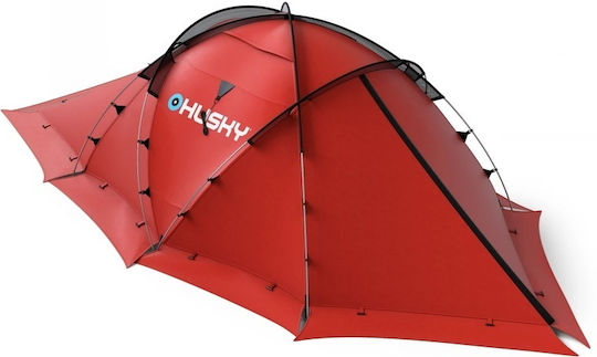 Husky Fighter Χειμερινή Σκηνή Camping Geodesic (Γεωδαιτική) Κόκκινη με Διπλό Πανί για 3 Άτομα 380x280x130εκ.