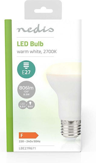 Nedis LED Bulb 8.5W 100mm for Socket E27 and Shape R63 Warm White 806lm