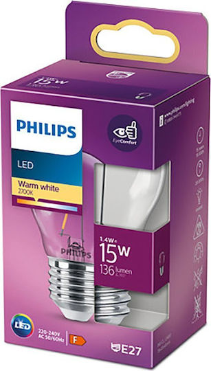 Philips LED Bulb 1.4W for Socket E27 Warm White 136lm