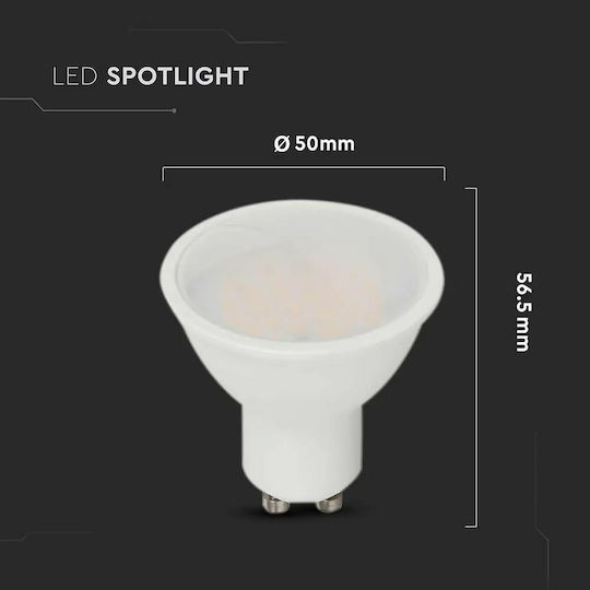 V-TAC Λάμπα LED 4.5W 80mm για Ντουί GU10 και Σχήμα MR16 Φυσικό Λευκό 400lm
