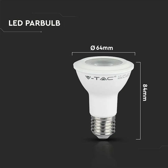 V-TAC VT-220-N LED-Lampe 5.8W 84mm für Fassung E27 und Form PAR20 Kühles Weiß 425lm