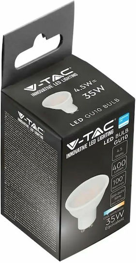 V-TAC Samsung Chip Weiß Vt LED-Lampe 4.5W 80mm für Fassung GU10 und Form MR16 Warmes Weiß 400lm