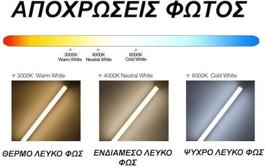 Diolamp LED-Lampe 9W Röhrenform 60εκ. für Fassung G13 und Form T8 Naturweiß 1020lm