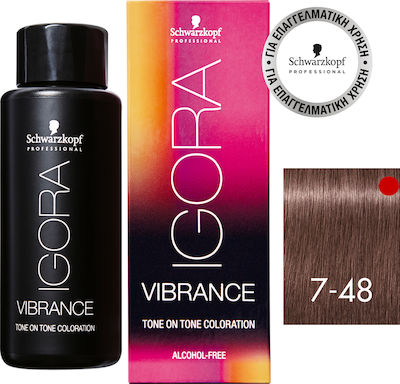 Schwarzkopf Igora Vibrance 7-48 Ξανθό Μεσαίο Μπεζ Κόκκινο 60ml