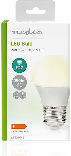 Nedis LED Bulb 2.8W 82mm for Socket E27 and Shape G45 Warm White 250lm
