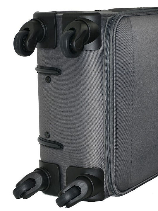 Diplomat Small The Athens Collection Cabin Fabric Gray Suitcase with 4 Wheels Height 53cm