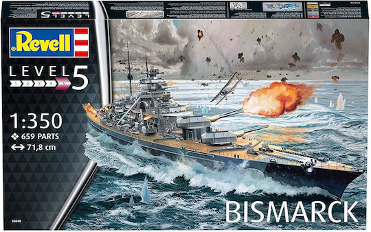 Revell Φιγούρα Μοντελισμού Πλοίο Battleship Bismarck 659 Κομματιών σε Κλίμακα 1:350 71.8εκ.