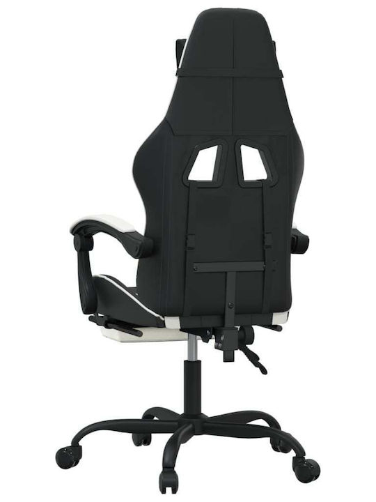 vidaXL 349608 Геймърски стол с подлакътник Бял