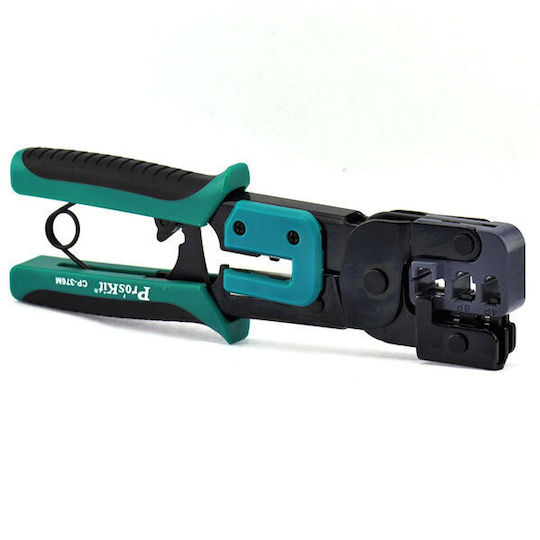 Proskit Πρέσα Ακροδεκτών Δικτύου RJ12, RJ11, RJ45, RJ10 με Απογυμνωτή (Μήκος 180mm)