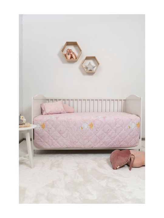 Naf Naf Fairies Σετ Βρεφικό Κουβερλί Βαμβακερό Ροζ 100x140cm