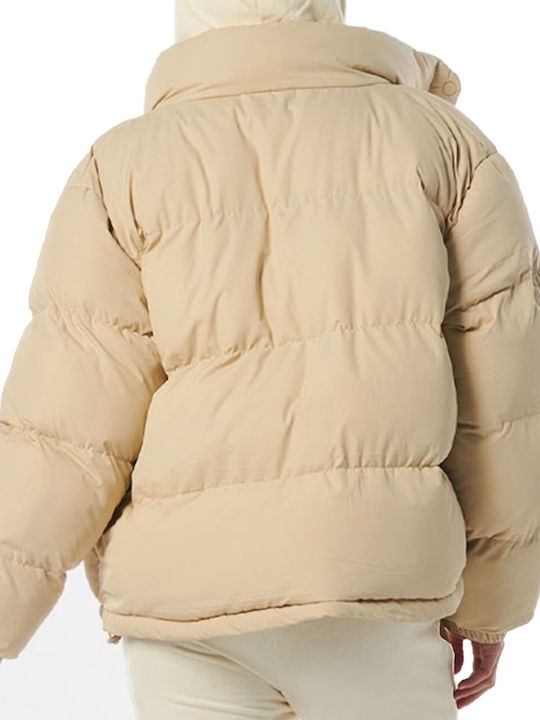 071231 Women's Short Puffer Jacket for Winter Beige