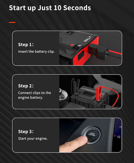 Utrai Jstar 5 Portable Car Battery Jump Starter 24000mAh with Φακό / Power Bank / USB / Pump 12V