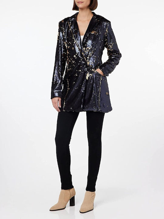 Kendall + Kylie Women's Double Breasted Blazer Silver