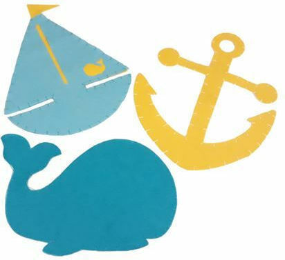 Creative Converting Sailboat Whale Σετ Διακόσμησης για Party 3τμχ