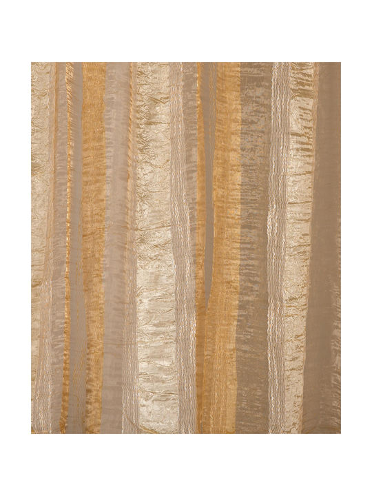 Silk Fashion Curtain with Pencil Pleat 6103 Gold 280x300cm