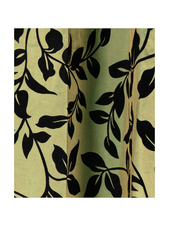 Silk Fashion Curtain with Pencil Pleat 081 Light Green 300x300cm