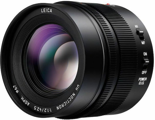 Panasonic Crop Φωτογραφικός Φακός Leica DG Nocticron 42.5mm f/1.2 Asph/Power OIS Σταθερός για Micro Four Thirds (MFT) Mount Μαύρος