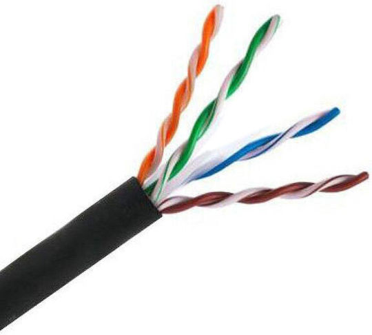 Eurolamp U/UTP Cat.5e Ethernet Network Cable without Terminated Connectors 1m Black