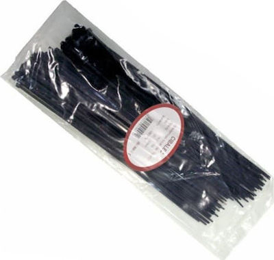 Adeleq Pack of 100pcs Black Plastic Cable Ties 250x3.6mm 19-250361