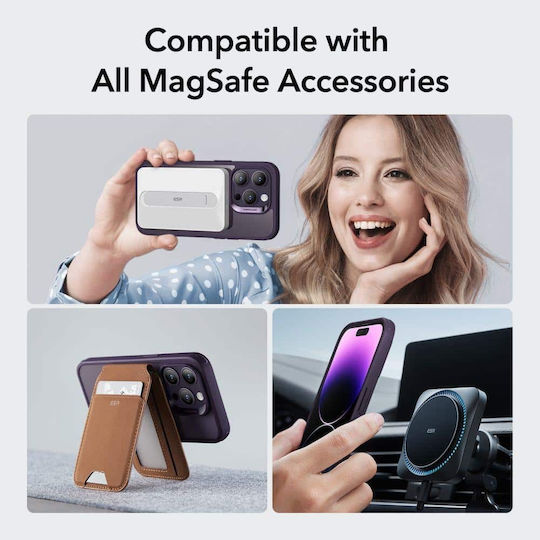 ESR CH Halolock Magsafe Back Cover Silicone 0.5mm Clear / Purple (iPhone 14 Pro Max)