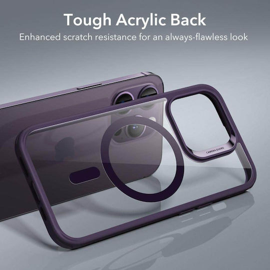 ESR CH Halolock Magsafe Back Cover Silicone 0.5mm Clear / Purple (iPhone 14 Pro Max)