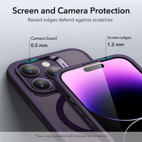 ESR CH Halolock Magsafe Umschlag Rückseite Silikon 0.5mm Clear / Purple (iPhone 14 Pro)