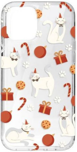 Forcell Winter 21/22 Back Cover Silicon Christmas Cat (iPhone 13 Pro)