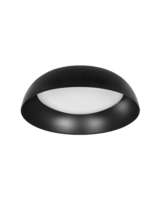 GloboStar Anatolia Μοντέρνα Μεταλλική Πλαφονιέρα Οροφής με Ενσωματωμένο LED σε Μαύρο χρώμα 43cm