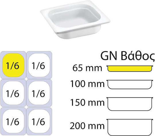 Servewell Gastronorm-Behälter Melamin GN1/6 mit Tiefe 65mm