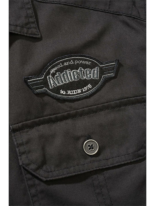 Short-sleeved Cotton Shirt Black