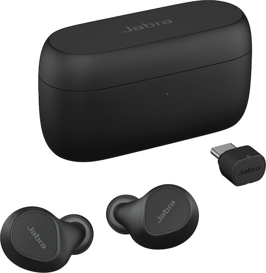 Jabra Evolve2 7 Buds - USB-C UC - Wireless Charging Pad Bluetooth Handsfree Ακουστικά με Αντοχή στον Ιδρώτα και Θήκη Φόρτισης Μαύρα