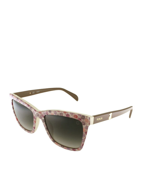 Tous Women's Sunglasses with Beige Plastic Frame and Gray Gradient Lens STO945 09RE