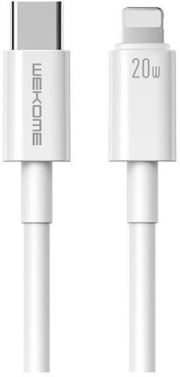 WK WDC-168 USB-C to Lightning Cable 20W Λευκό 1m