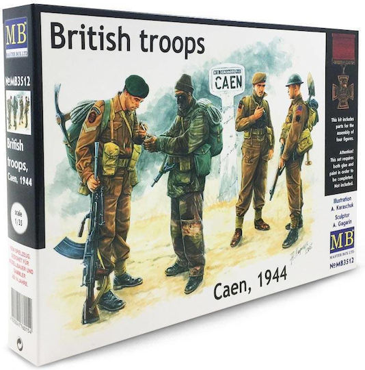 Master Box Modellfiguren Abbildung British Troops, Caen, 1944 im Maßstab 1:35