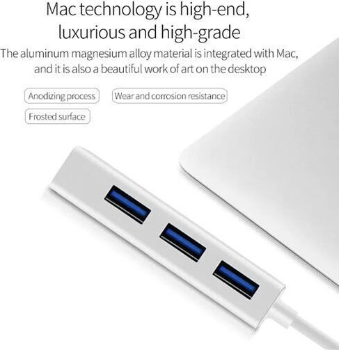 Logic Crystal Logic G-34U Hub 4 Θυρών USB 3.0 με σύνδεση USB-C Ασημί