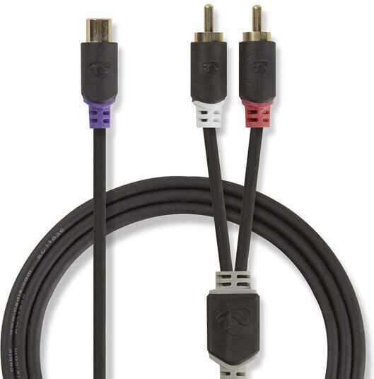 Nedis Cable RCA female - RCA male 0.2m CABW24020AT02