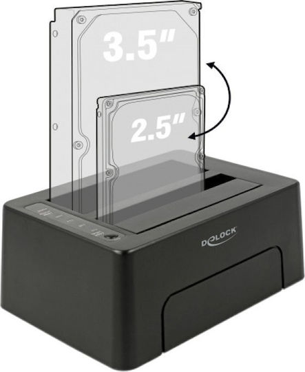 DeLock USB Type-C 3.1 Docking Station Docking Station for 2 Hard Drives SATA 2.5" / 3.5" with Connection USB 3.1 (63957)