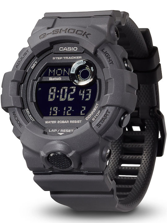 Casio G-Shock G-Squad Ψηφιακό Ανδρικό Ρολόι 54mm Μπαταρίας με Γκρι Καουτσούκ Λουράκι