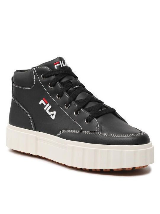 Fila Sandblast Mid Γυναικεία Flatforms Μποτάκια Μαύρα