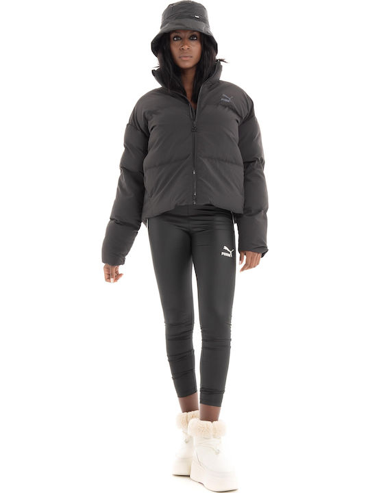 Classics Kurz Damen Puffer Jacke für Winter Schwarz