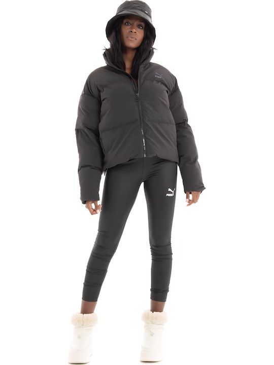 Classics Kurz Damen Puffer Jacke für Winter Schwarz