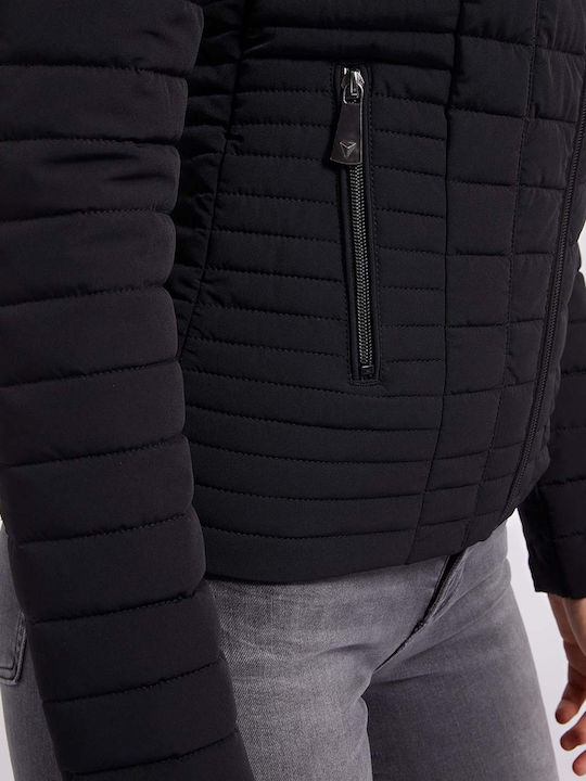 Vona Kurz Damen Puffer Jacke für Winter Jet Black