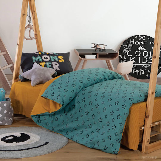 Nef-Nef Homeware Παιδικό Πάπλωμα Μονό Monster Stars Aqua 160x220εκ.