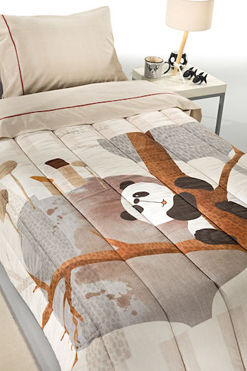 Saint Clair Παιδικό Πάπλωμα Μονό Panda Μπεζ 160x220εκ.